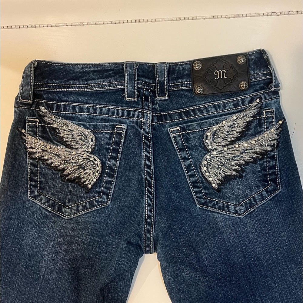 Miss Me bootcut Bling Angel Wings
